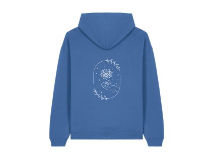 Dámská mikina oversize s kapucí a potiskem UNLOCKED - Leknín
