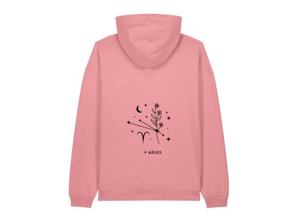 Dámská mikina oversize s kapucí a potiskem UNLOCKED - Znamení Beran