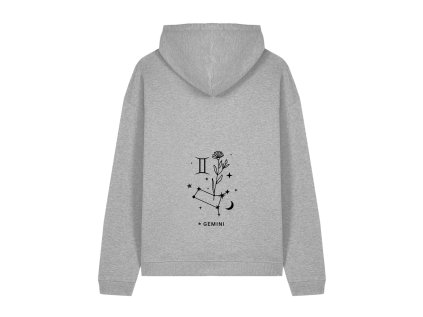 Dámská mikina oversize s kapucí a potiskem UNLOCKED - Znamení Blíženci
