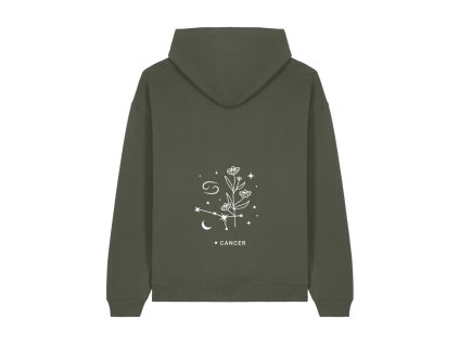 Dámská mikina oversize s kapucí a potiskem UNLOCKED - Znamení Rak
