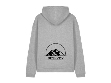 Dámská mikina oversize s kapucí a potiskem UNLOCKED - Beskydy