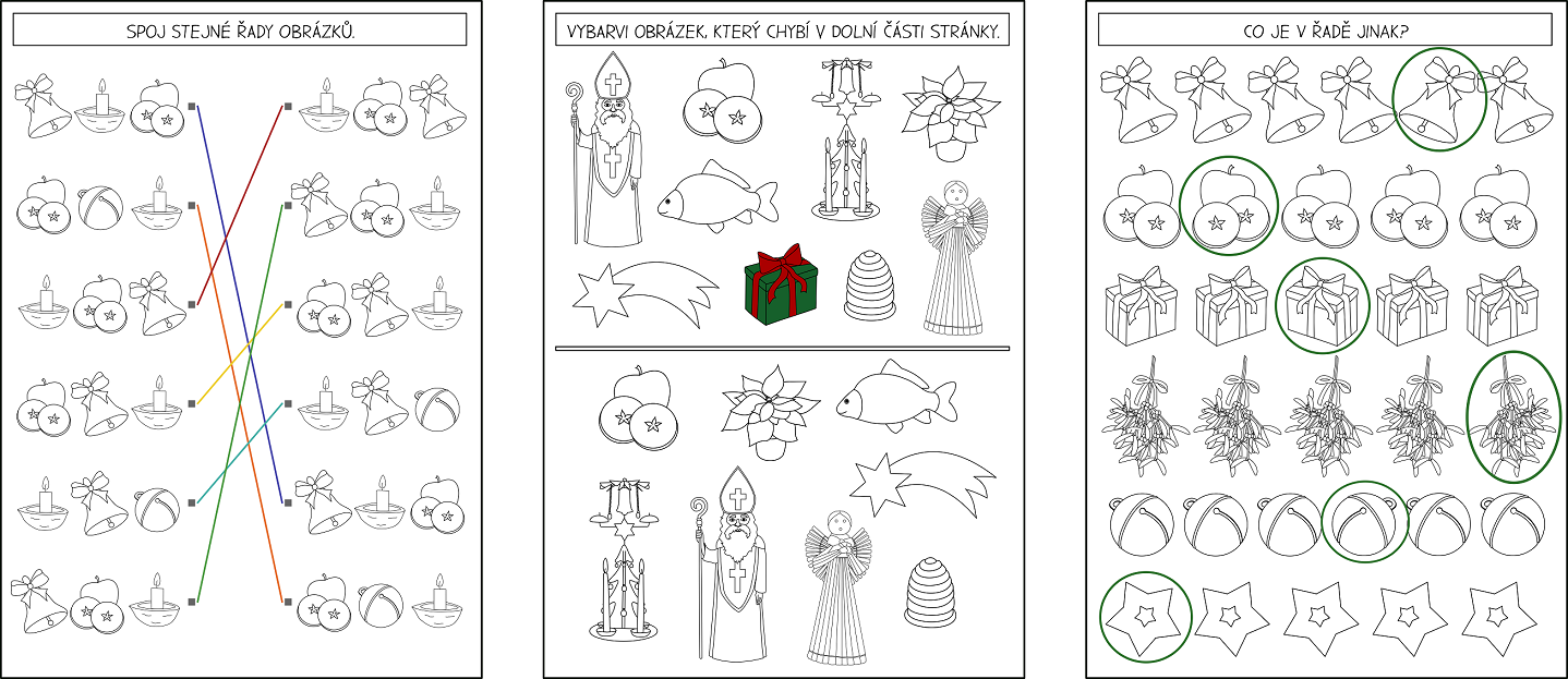 Vánoční pracovní listy do adventního kalendáře