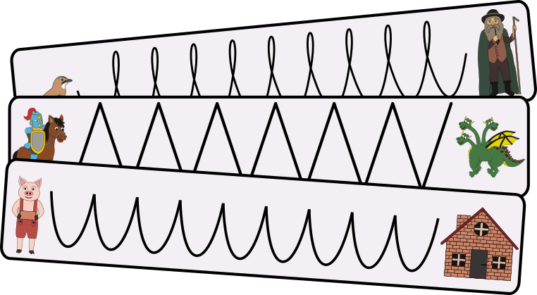 Grafomotorická cvičení s pohádkovými dvojicemi