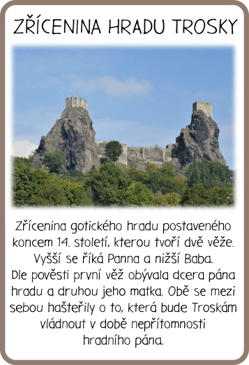 Památky ČR - ukázka karet