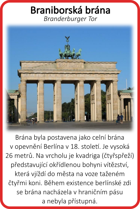Evropské památky - ukázka karet