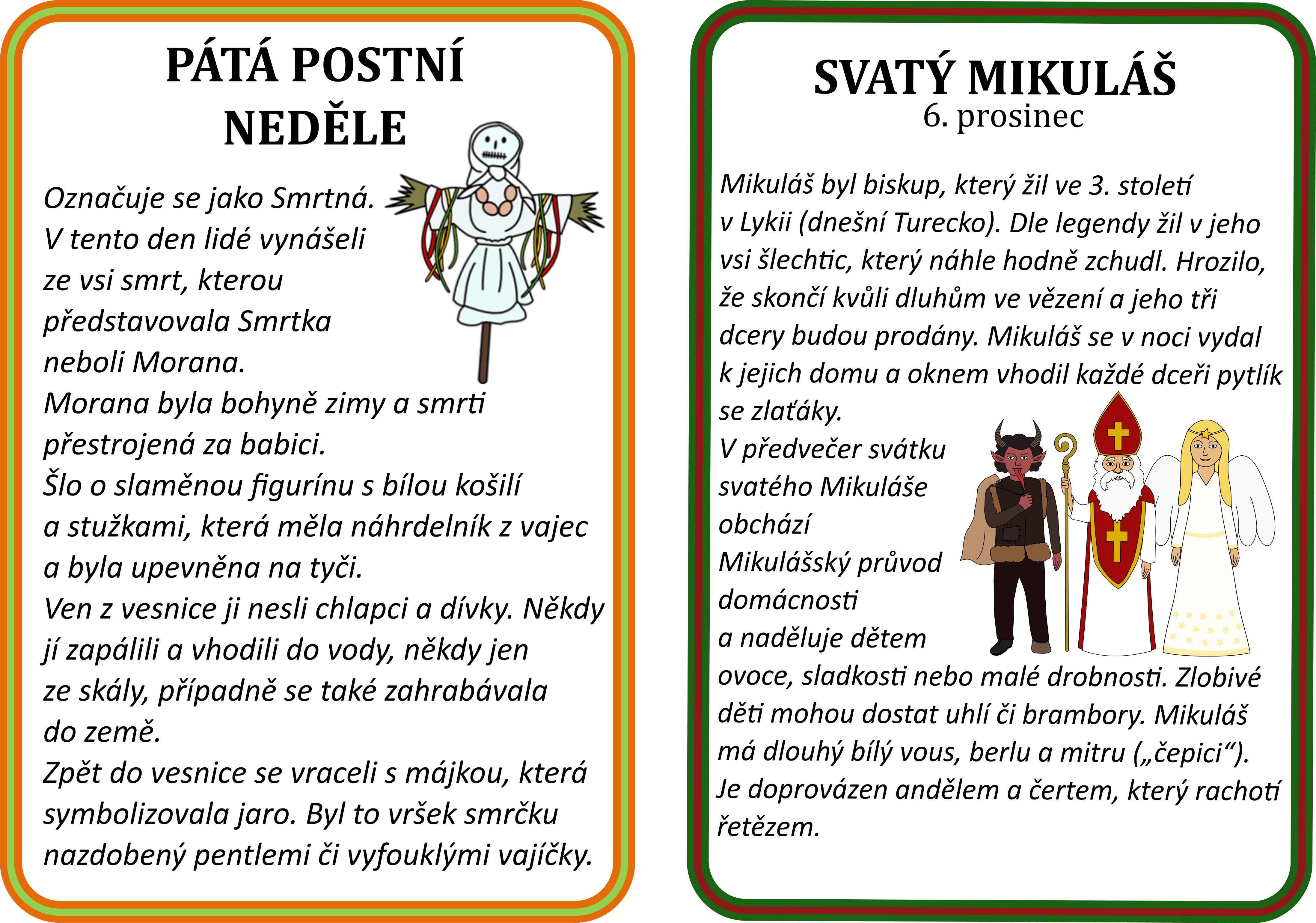 Výukové karty českých svátků a tradic