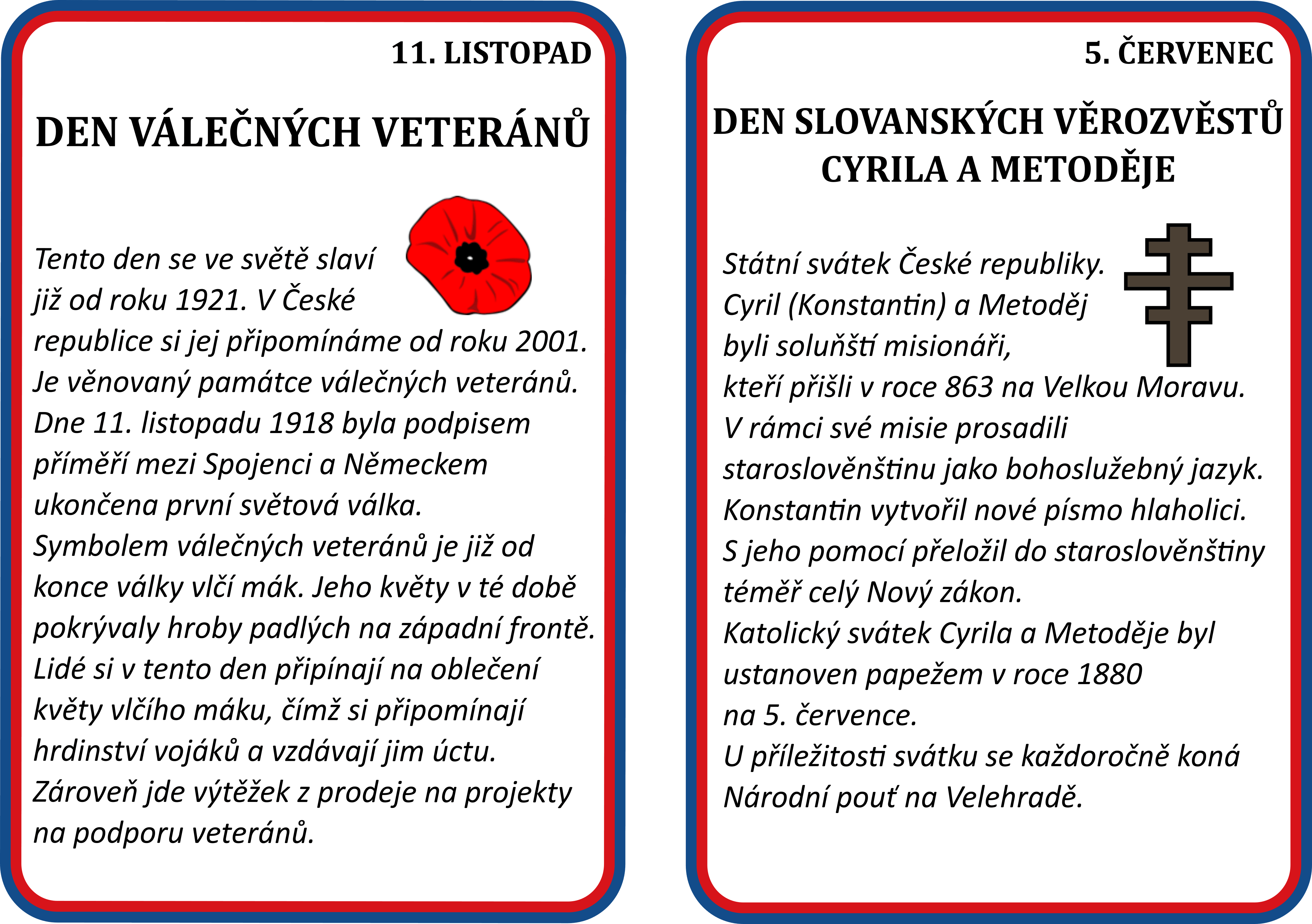 Karty svátků a tradic – významné dny
