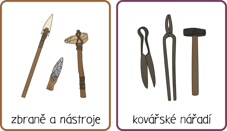 Výukové karty Pravěk pro děti