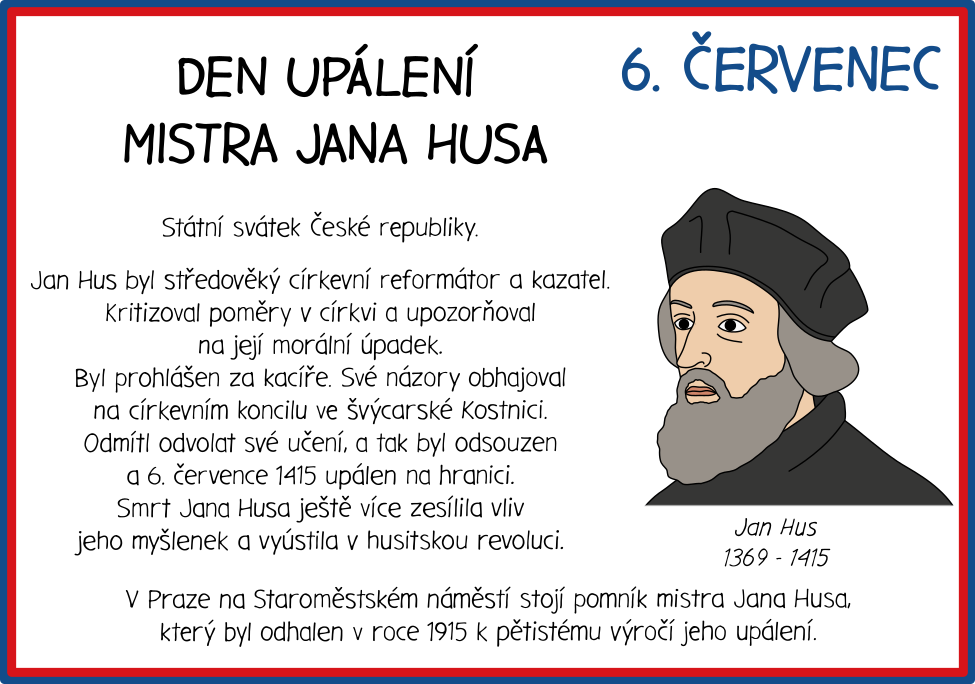 Významné dny v ČR - přehledové karty