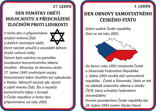 Výukové karty Významné dny v České republice