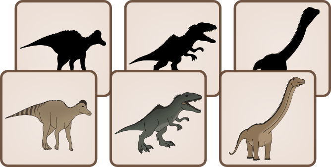 Stínové pexeso dinosauři