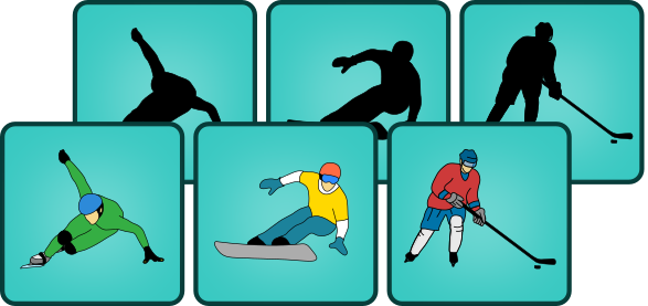 Stínové pexeso zimní sporty