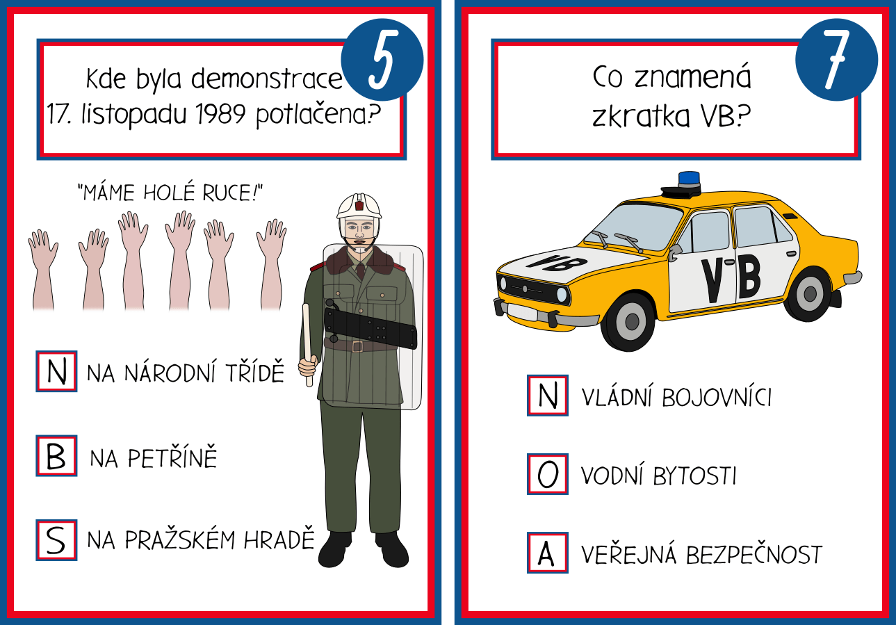 Sametová revoluce stezka karty