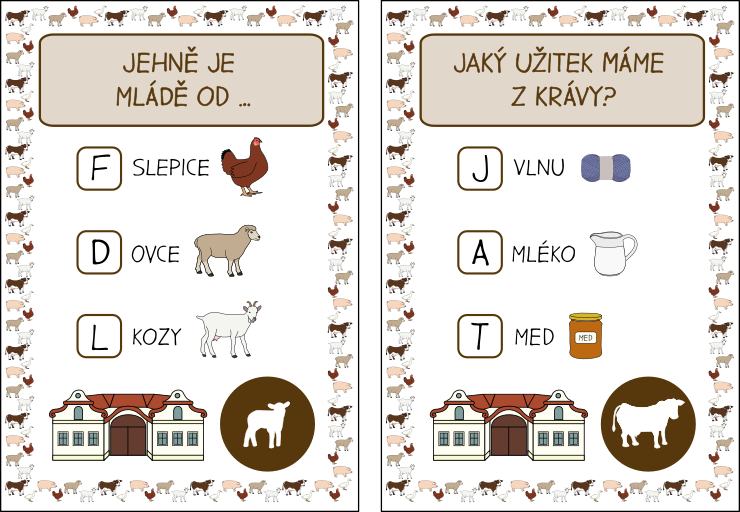 Stezka zvířata na statku