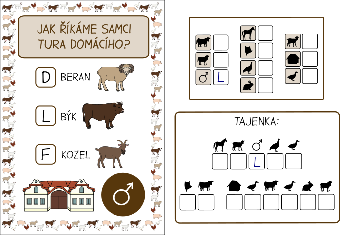 Stezka zvířata na statku tajenka