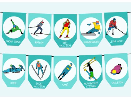 girlanda zimni sporty vyzdoba