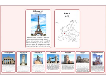 evropské památky informační karty pro děti