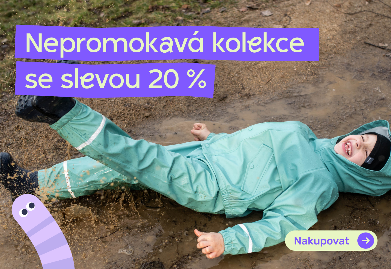 Sleva 20 % na nepromokavé oblečení Unuo do deště se slevovým kódem DEST20. Platnost akce od 24. do 30. 9.