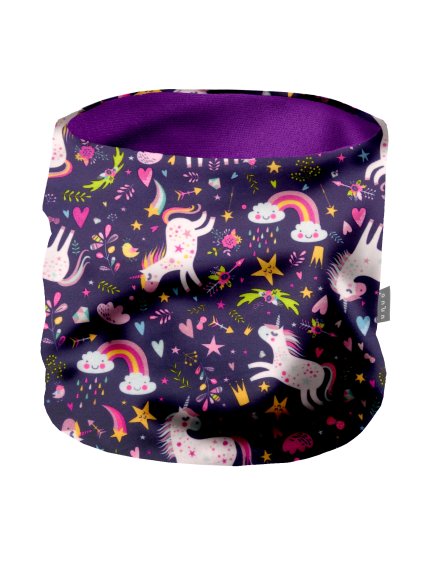 Dětský nákrčník z fleecu Basic, Jednorožci