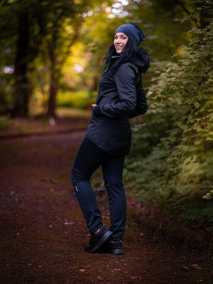 Unuo, Dámská čepice z teplákoviny spadená, Jeans temný