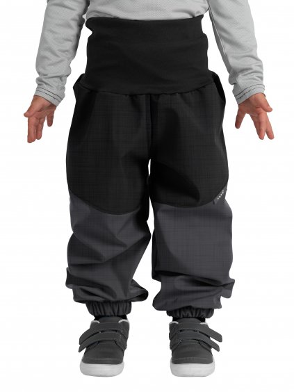 Batolecí softshellové kalhoty s beránkem Light, Šedá Žíhaná, Černá Žíhaná