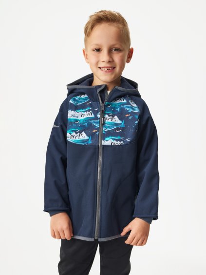 Dětská softshellová bunda s fleecem Basic, Tm. Modročerná, Tučňáci