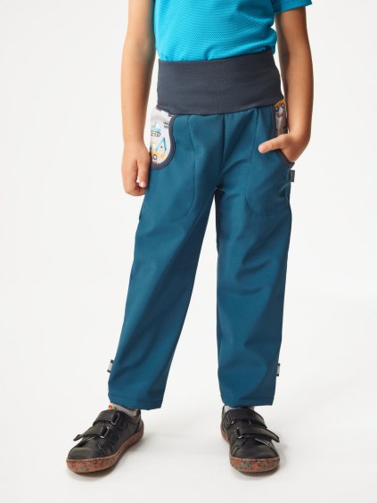 Dětské softshellové kalhoty s fleecem Basic, Kobaltová, Bagry