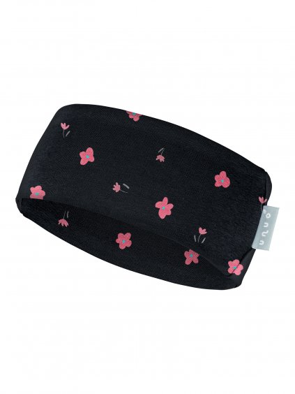 Dětská čelenka fleecová Elise, Černá, Květiny