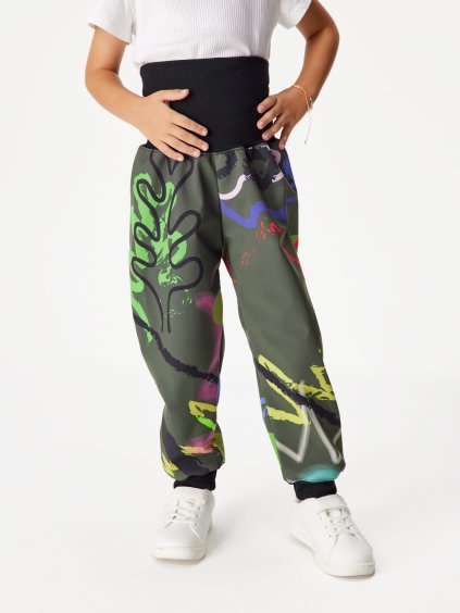 Batolecí softshellové kalhoty s fleecem Basic, Khaki, Fantazie