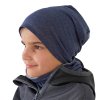 II. jakost, Dětská čepice z teplákoviny Basic, Jeans temný
