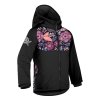 Unuo, Dětská softshellová bunda s fleecem Basic, Černá, Kouzelné květiny