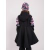 II. jakost, Dívčí softshellový kabát s fleecem Romantico, Černá, Kouzelné květiny