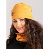 Dámská čepice z teplákoviny Basic, Hořčicová