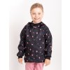 II. jakost, Dětská softshellová bunda bez zateplení pružná Basic, Černá, Květiny