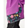 Dětská softshellová bunda bez zateplení Basic, Ostružinová, Kytičky