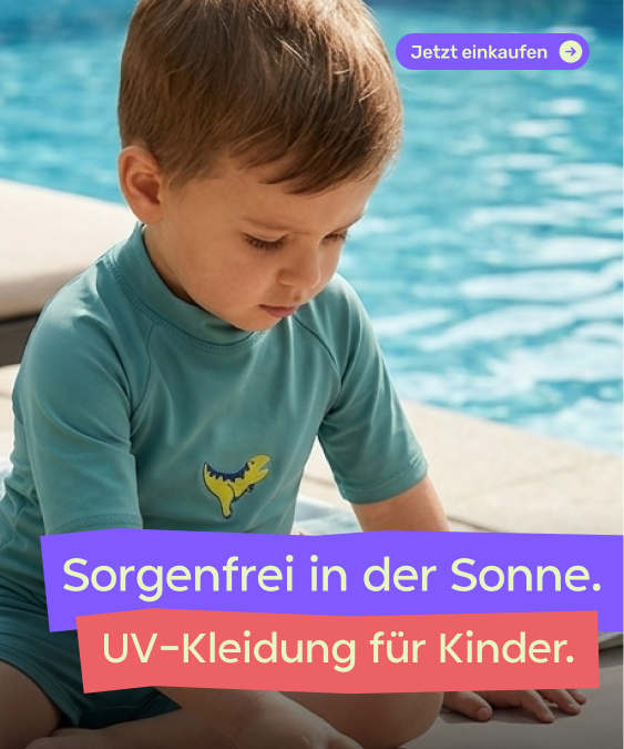Kinder-UV-Schutzkleidung und Bademode mit UV-Schutz 50+ von Unuo ist die ideale Wahl für sicheren Sonnenschutz im Jahr 2026. Die hochwertige, atmungsaktive und schnelltrocknende Sommerkollektion aus nachhaltiger europäischer Produktion garantiert maximale
