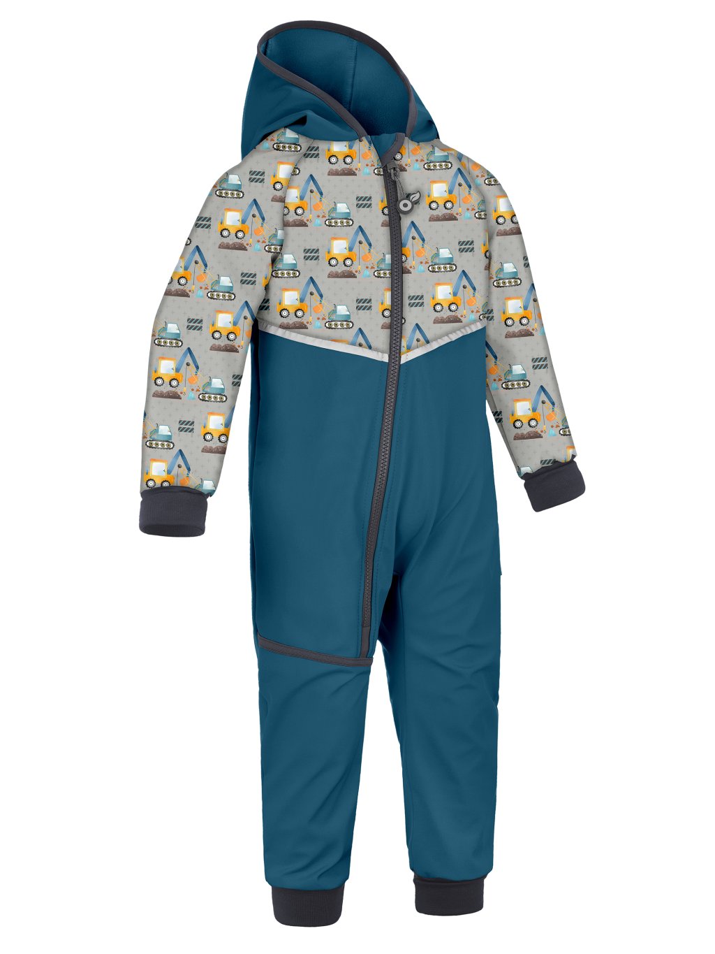 Batolecí softshellová kombinéza s fleecem Mini, Kobaltová, Bagry