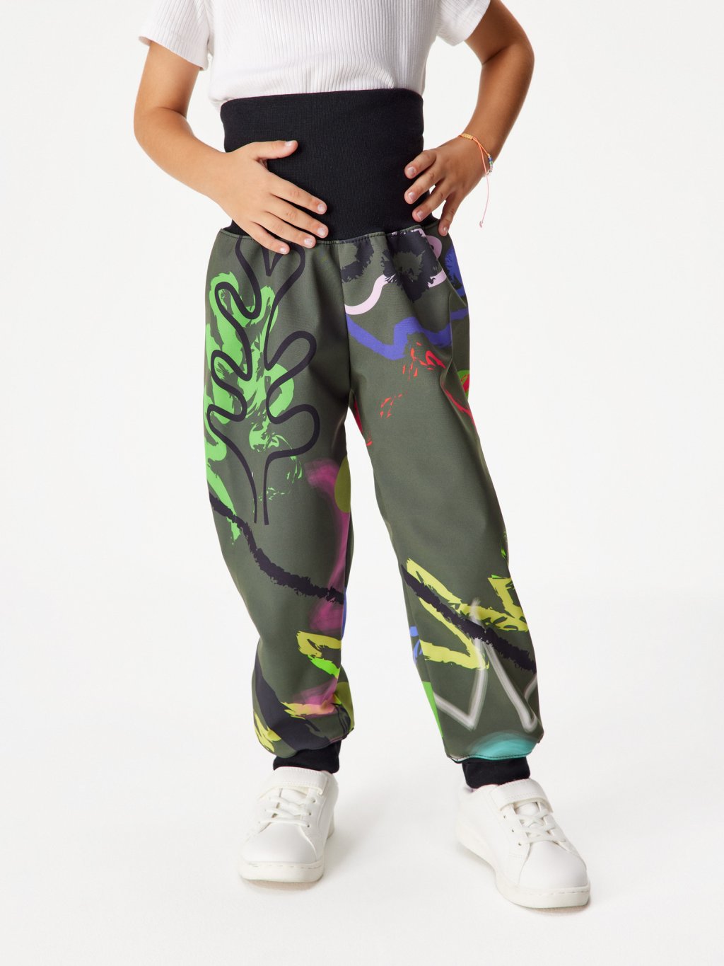 Batolecí softshellové kalhoty s fleecem Basic, Khaki, Fantazie