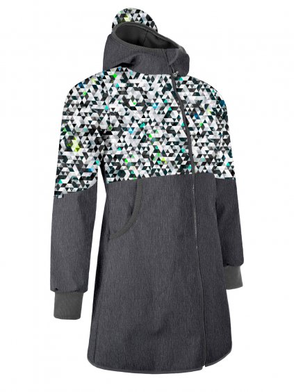 Unuo, Dámský softshellový kabát s fleecem Street, Žíhaná Antracitová, Metricon kluk (Velikost XS)