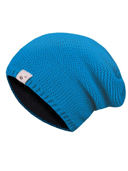 Unuo, Dětská čepice pletená Warm, Tyrkysová (Velikost L (53-56 cm))