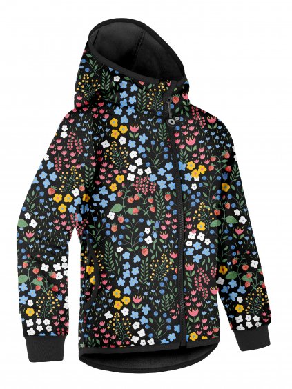 Unuo, Dětská softshellová bunda s fleecem Basic, Černá, Zahrada