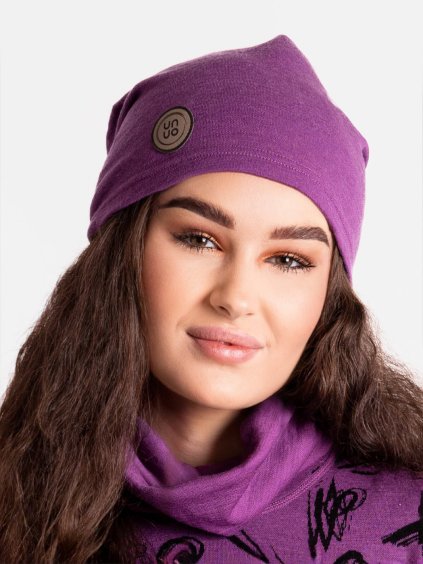 Unuo, Dámská merino čepice Homeless, Ostružinová (Velikost Dámská (56-58 cm))