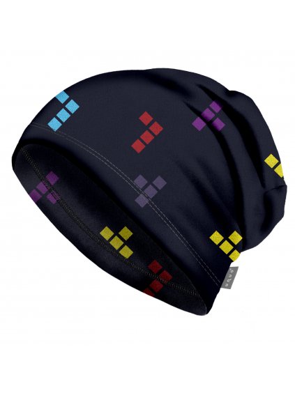 Dětská čepice fleecová Basic, Černá, Kostičky
