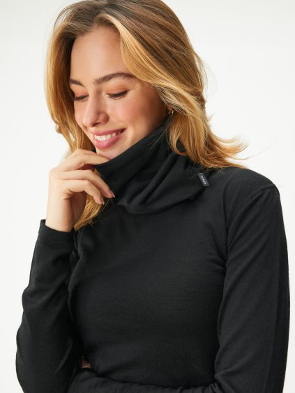 Dámský nákrčník z teplákoviny Basic, Černá