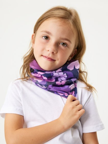 Dětský nákrčník z fleecu Basic, Kytky