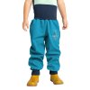 Unuo, Batolecí softshellové kalhoty bez zateplení Basic, Modrozelená Aqua (Velikost 98/104)