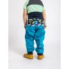 Unuo, Batolecí softshellové kalhoty bez zateplení Basic, Modrozelená Aqua, Autíčka (Velikost 98/104)
