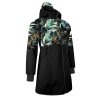 Dámský softshellový kabát s fleecem Street, Černá, Listy a větvičky