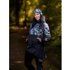 Dámský softshellový kabát s fleecem Street, Černá, Listy a větvičky