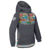 Unuo, Dětská softshellová bunda bez zateplení Basic, Tm. Šedá, ZOO na výletě (Velikost 110/116)